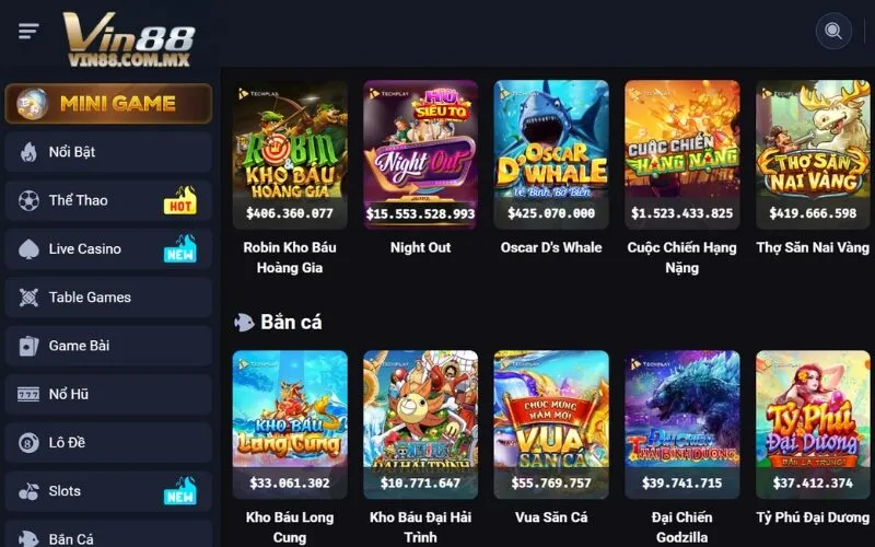 Các sản phẩm và dịch vụ cá cược chính tại Vin88